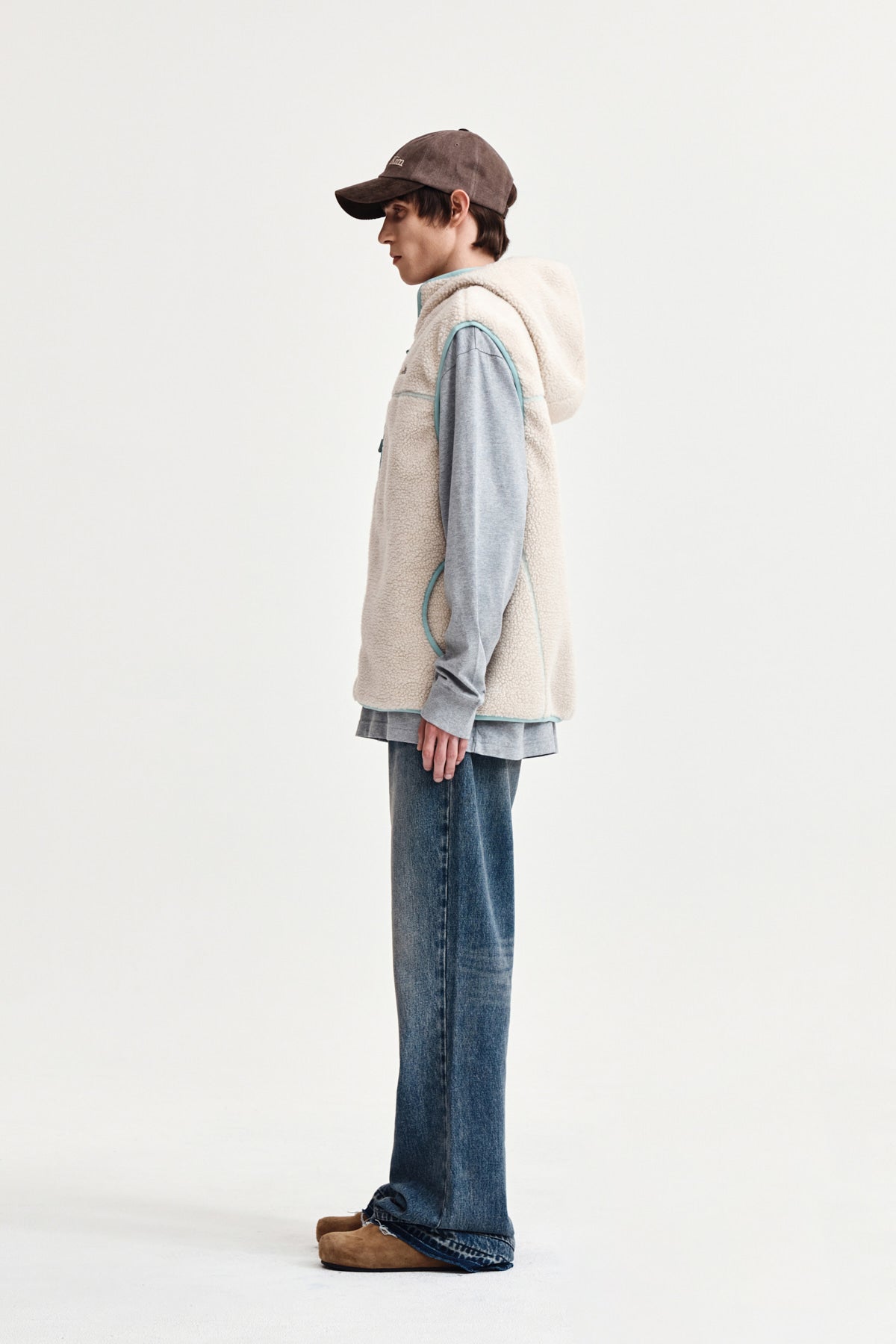Matin Kim - Fleece Hoody Vest (Ivory) product image 11 | TRAB K-Fashion Australia