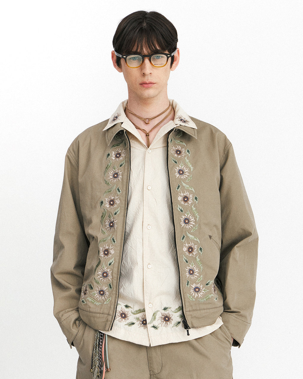 Eastlogue - Embroidery Swing Jacket (Sand) product image 3 | TRAB K-Fashion Australia