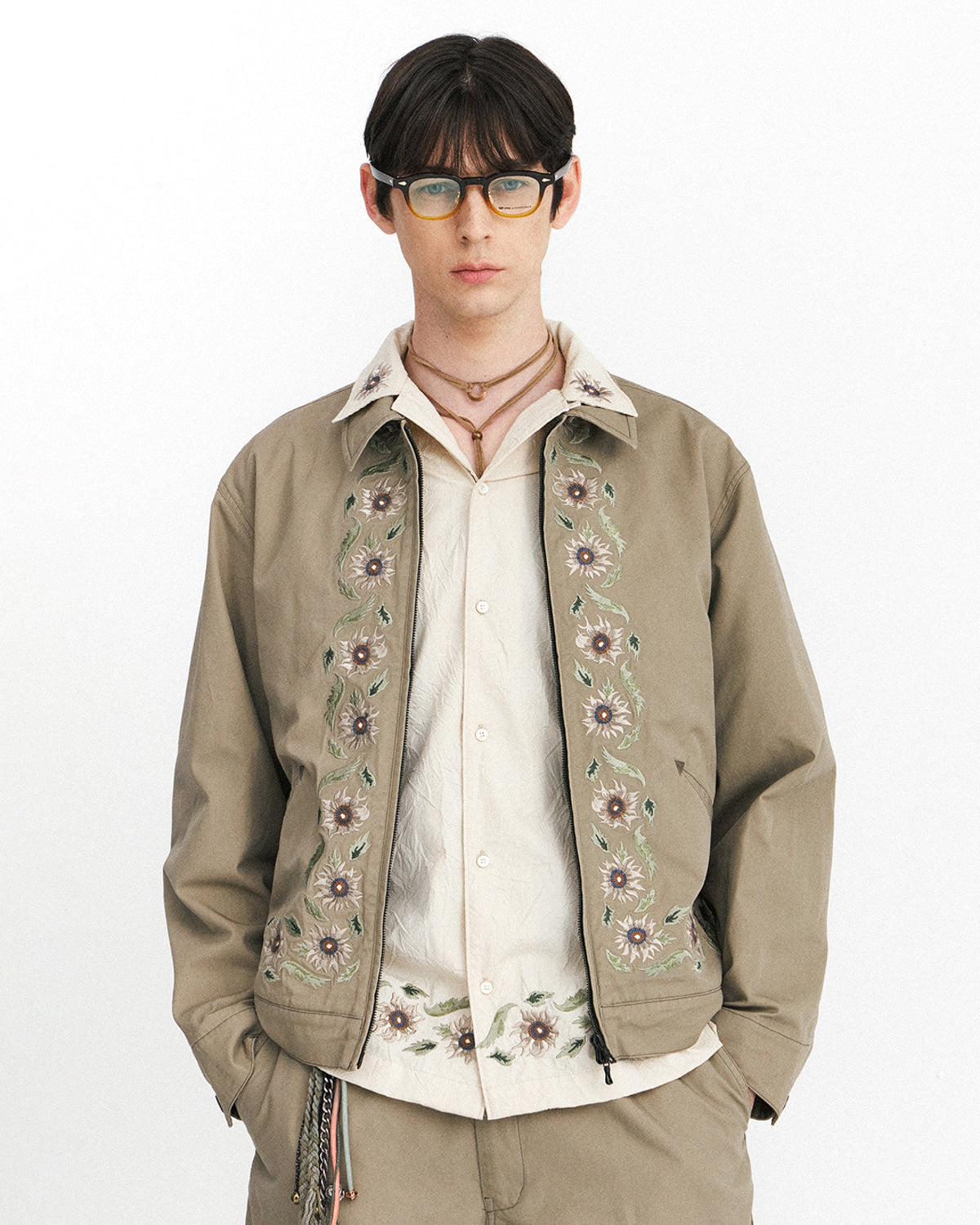 Eastlogue - Embroidery Swing Jacket (Sand) product image 3 | TRAB K-Fashion Australia