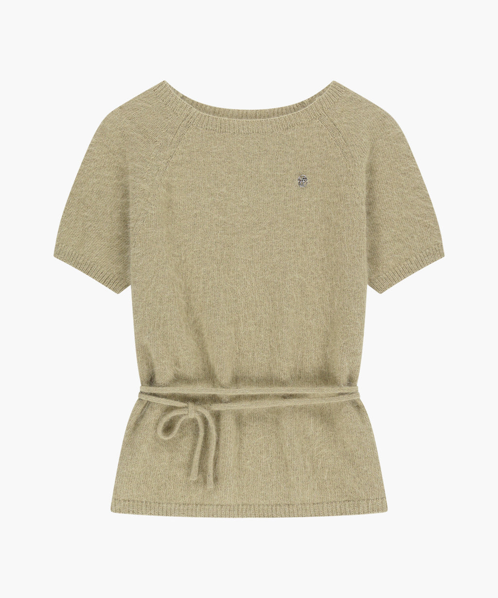 Marithe & Francois Girbaud - Premium Angora Boat Neck Half Knit (Beige) product image 6 | TRAB K-Fashion Australia