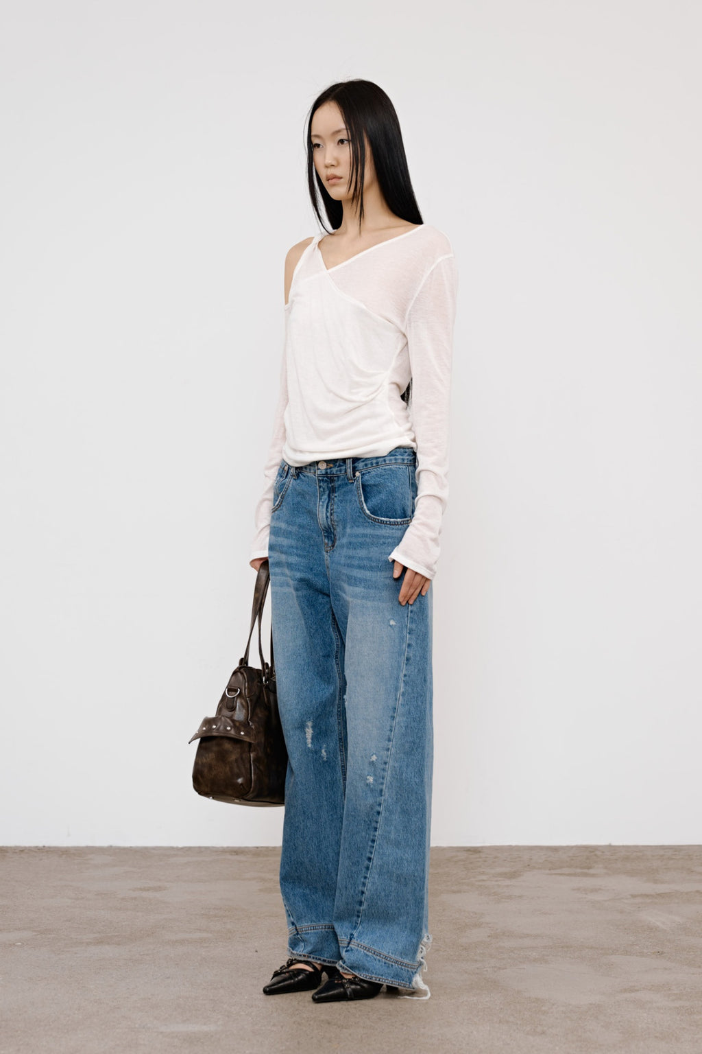 Deinet - Twisted Cinch Back Jeans (Blue) product image 2 | TRAB K-Fashion Australia