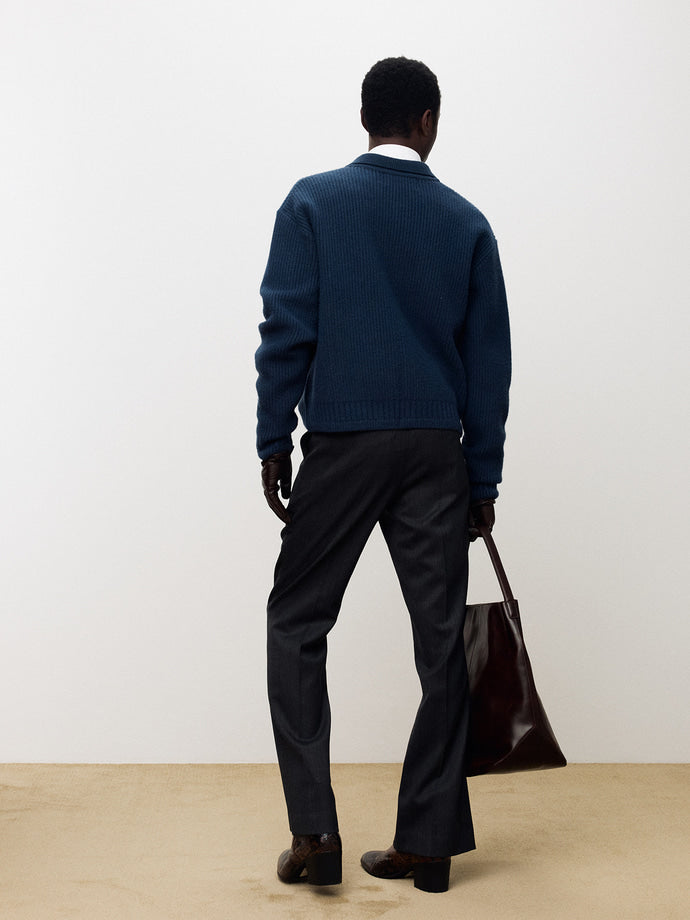 Tonywack - Virgin Wool Stripe Flared Trouser (Grey/Black) product image 7 | TRAB K-Fashion Australia