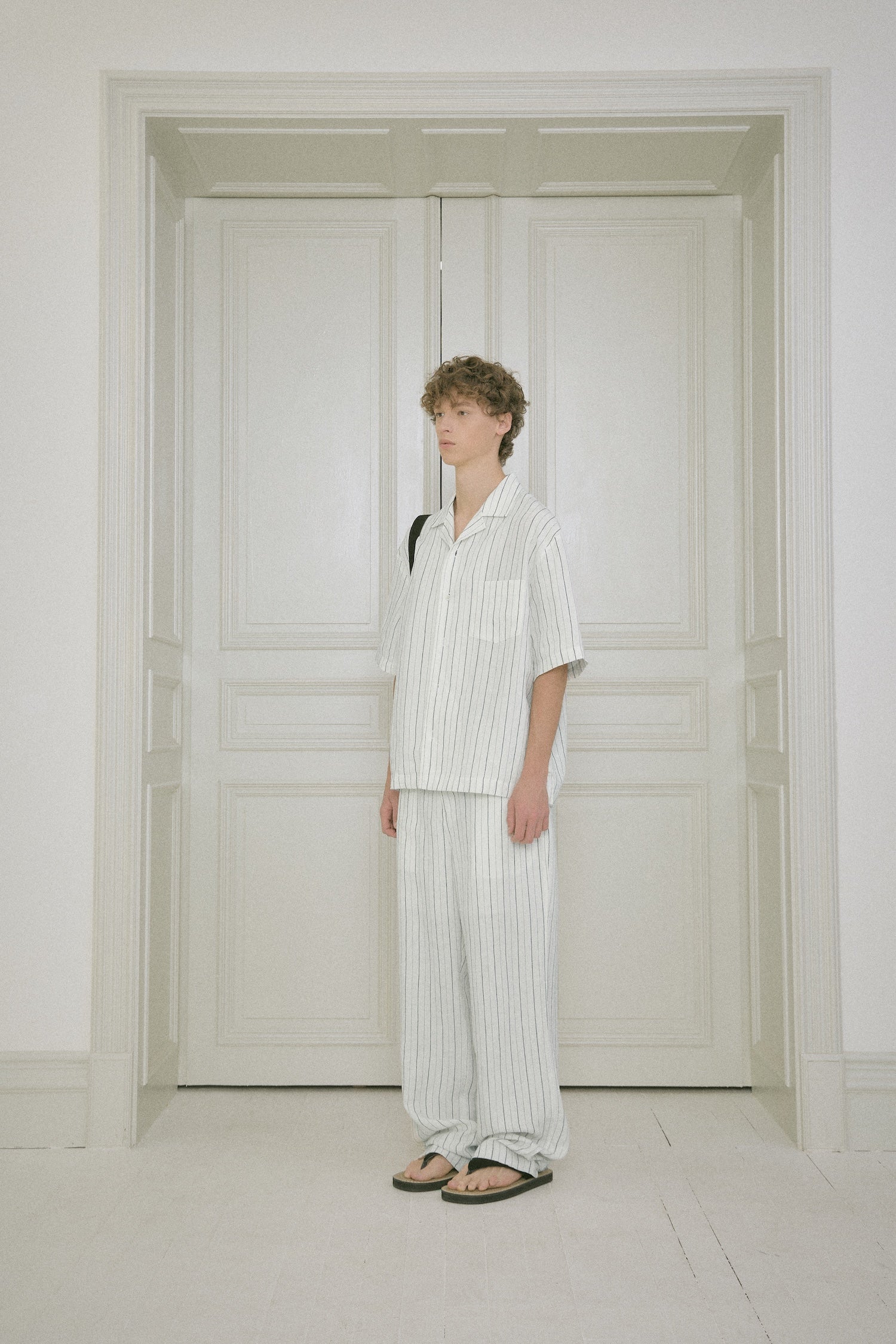 Stu - Stripe Linen Pants (White) product image 10 | TRAB K-Fashion Australia