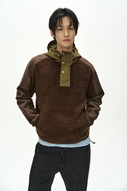 Andersson Bell - Orte Terry Half Zip Up Hoodie (Brown) product image 1 | TRAB K-Fashion Australia