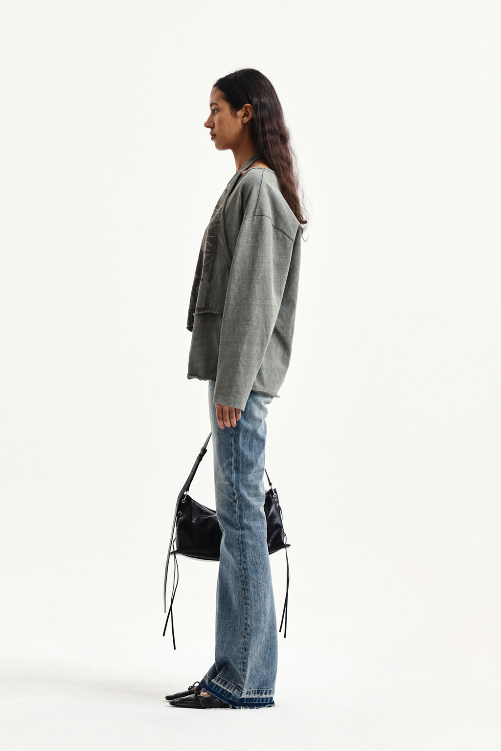 Matin Kim - Vintage Graphic Layered Top (Khaki) product image 6 | TRAB K-Fashion Australia