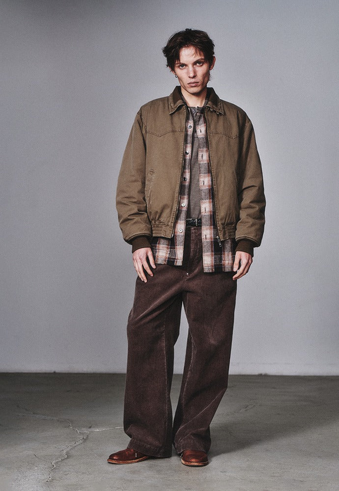 Art if acts - Sherpa Western Bomber Jacket (Moss Grey) product image 1 | TRAB K-Fashion Australia