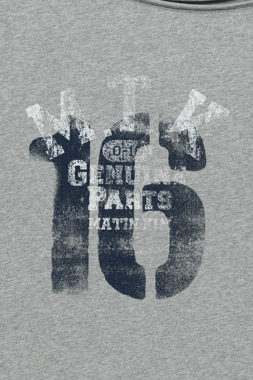Matin Kim - [Pre-Order – Ships July 3] Mtk 16 Graffiti Logo Asymmetric Top (Grey) product image 6 | TRAB K-Fashion Australia