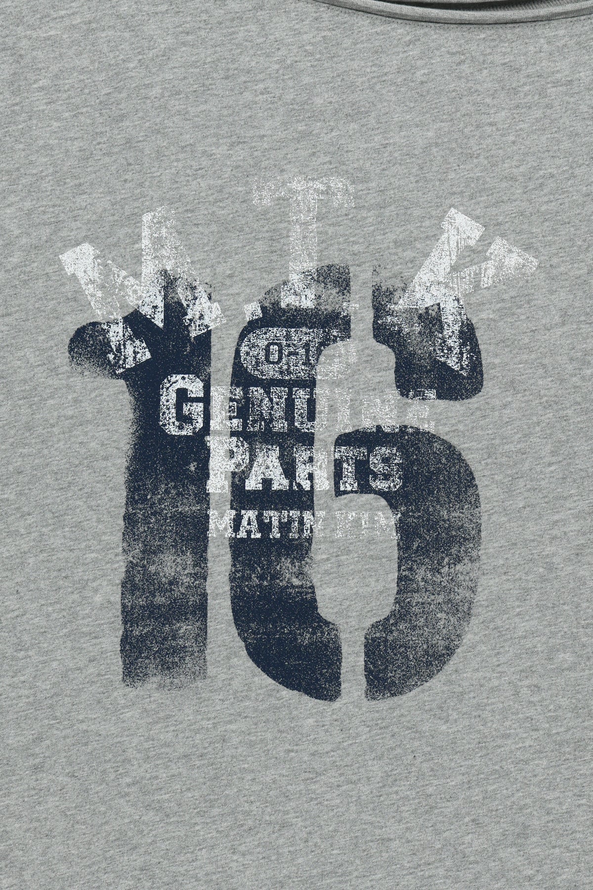 Matin Kim - [Pre-Order – Ships July 3] Mtk 16 Graffiti Logo Asymmetric Top (Grey) product image 6 | TRAB K-Fashion Australia