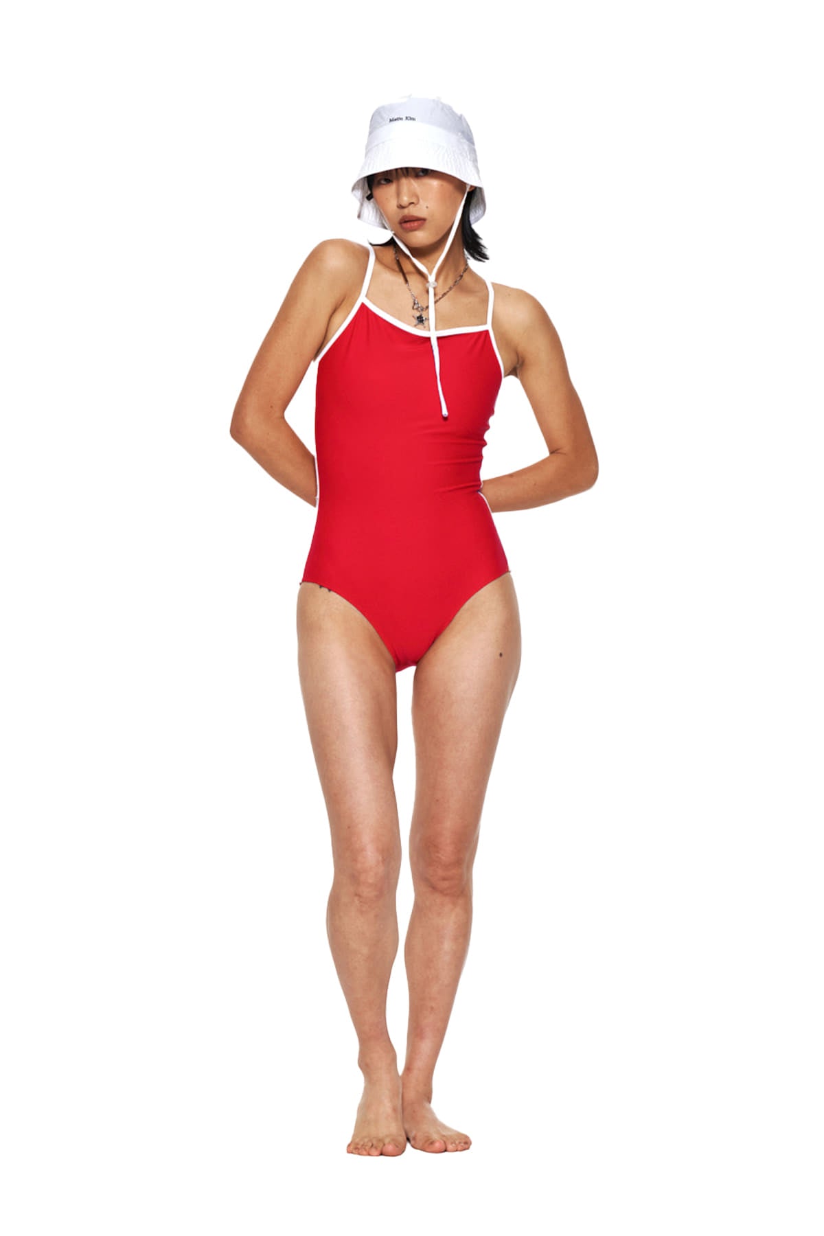 Matin Kim - Logo Strap Swimsuit (Red) product image 8 | TRAB K-Fashion Australia