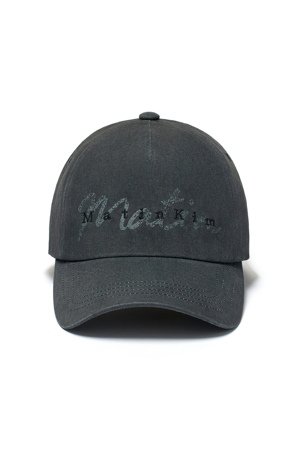 Matin Kim - Cotton Washed Crack Logo Ball Cap (Charcoal) product image 1 | TRAB K-Fashion Australia