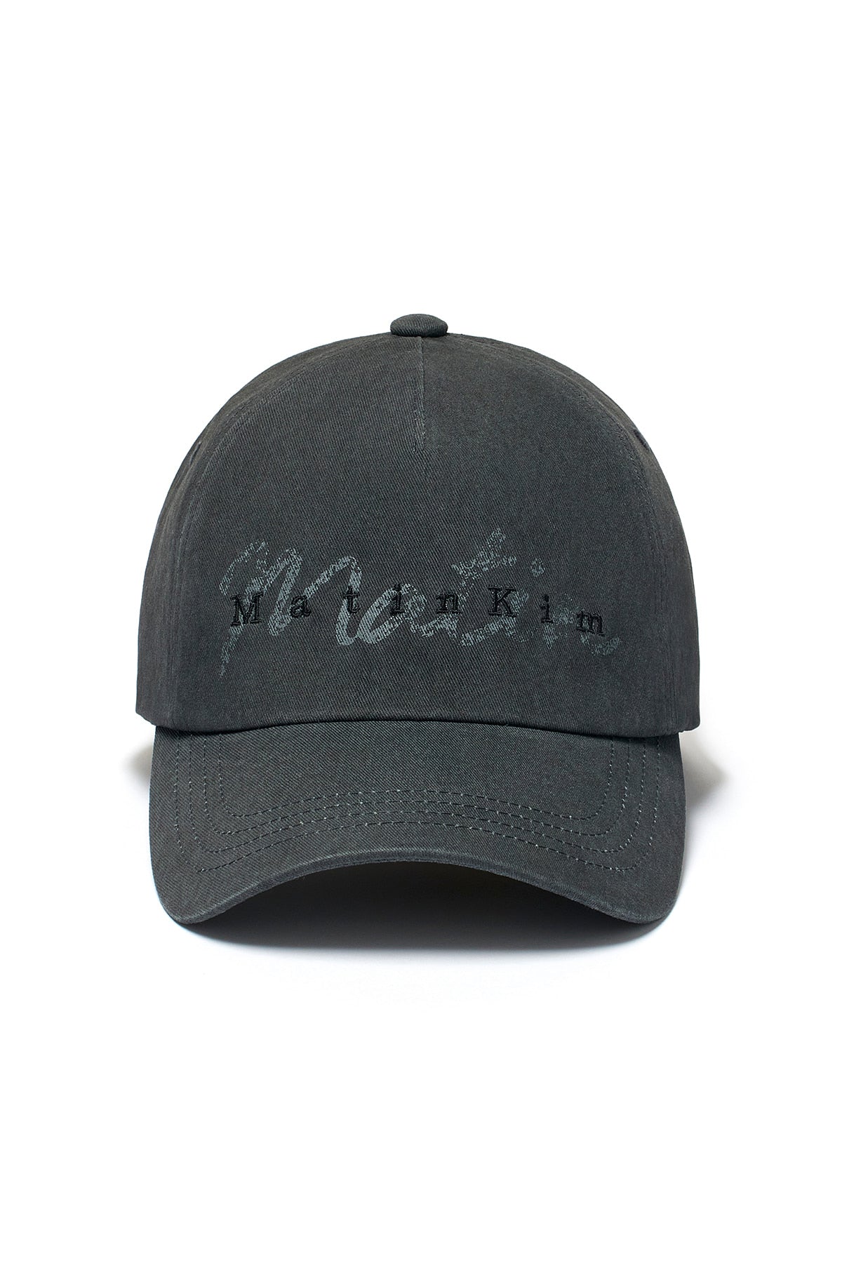 Matin Kim - Cotton Washed Crack Logo Ball Cap (Charcoal) product image 1 | TRAB K-Fashion Australia