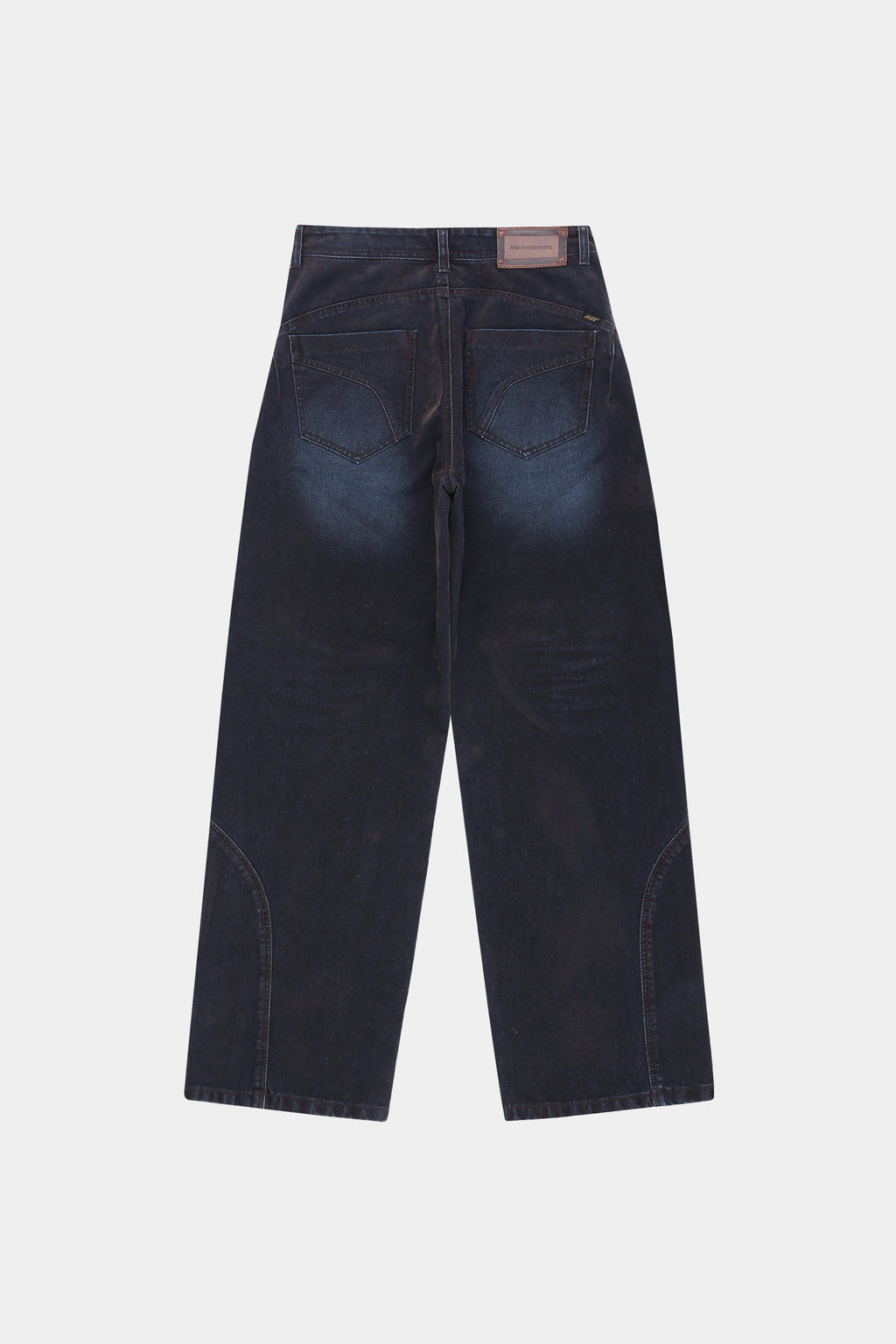 Andersson Bell - Unisex Rodeo Biker Wide-Leg Jeans (brown/blue) (Brown/Blue) product image 13 | TRAB K-Fashion Australia