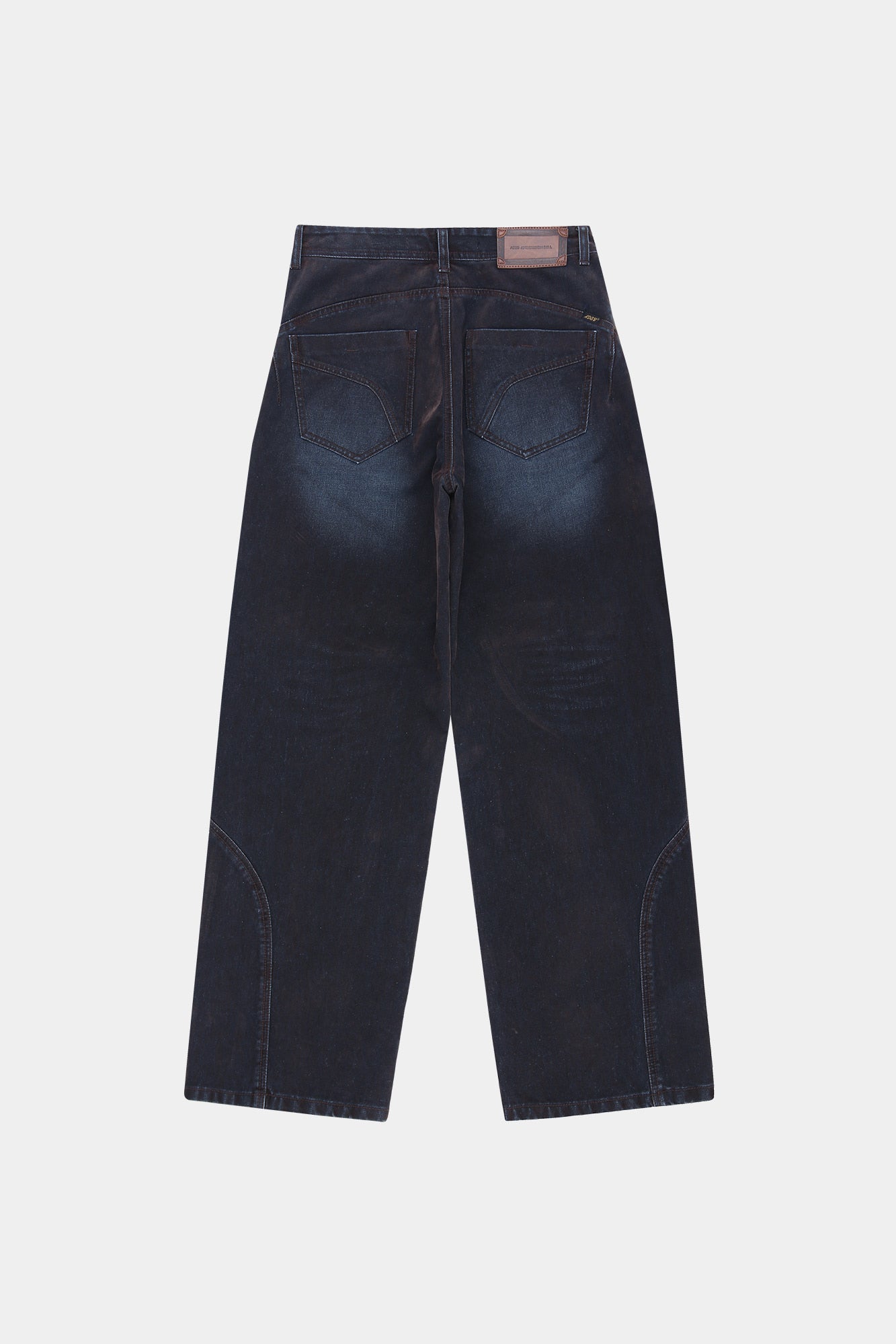 Andersson Bell - Unisex Rodeo Biker Wide-Leg Jeans (brown/blue) (Brown/Blue) product image 13 | TRAB K-Fashion Australia