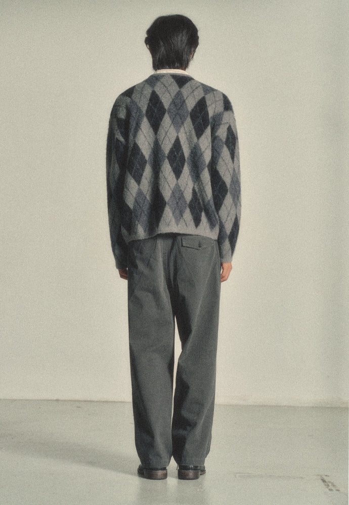 Art if acts - Mohair Argyle Cardigan (Charcoal) product image 3 | TRAB K-Fashion Australia