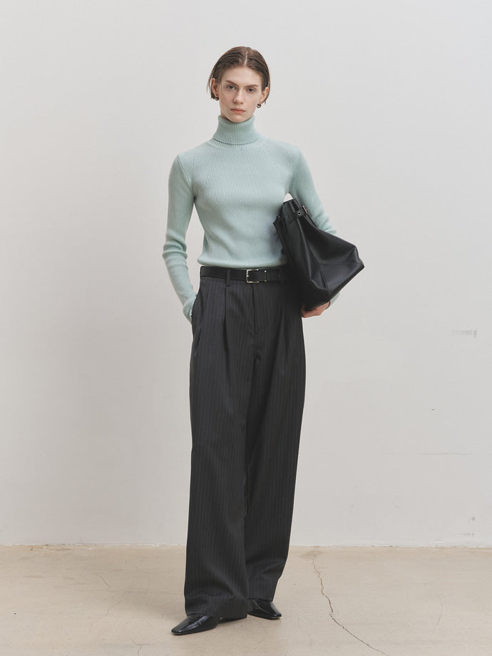 Tonywack - Slim-Fit Ribbed Turtleneck (Mint) product image 2 | TRAB K-Fashion Australia