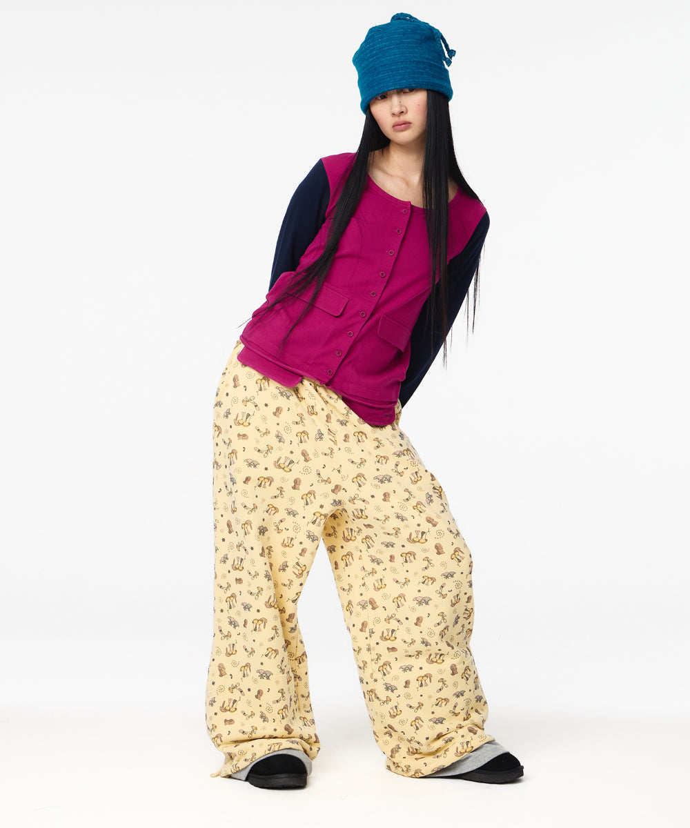 Coyseio - Button-Up Deep Neck Cardigan (Magenta) product image 2 | TRAB K-Fashion Australia