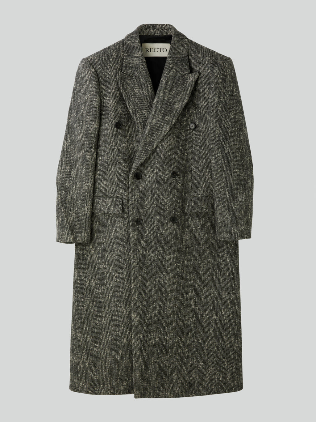 Recto - Herringbone Double Breasted Coat (Black) product image 7 | TRAB K-Fashion Australia