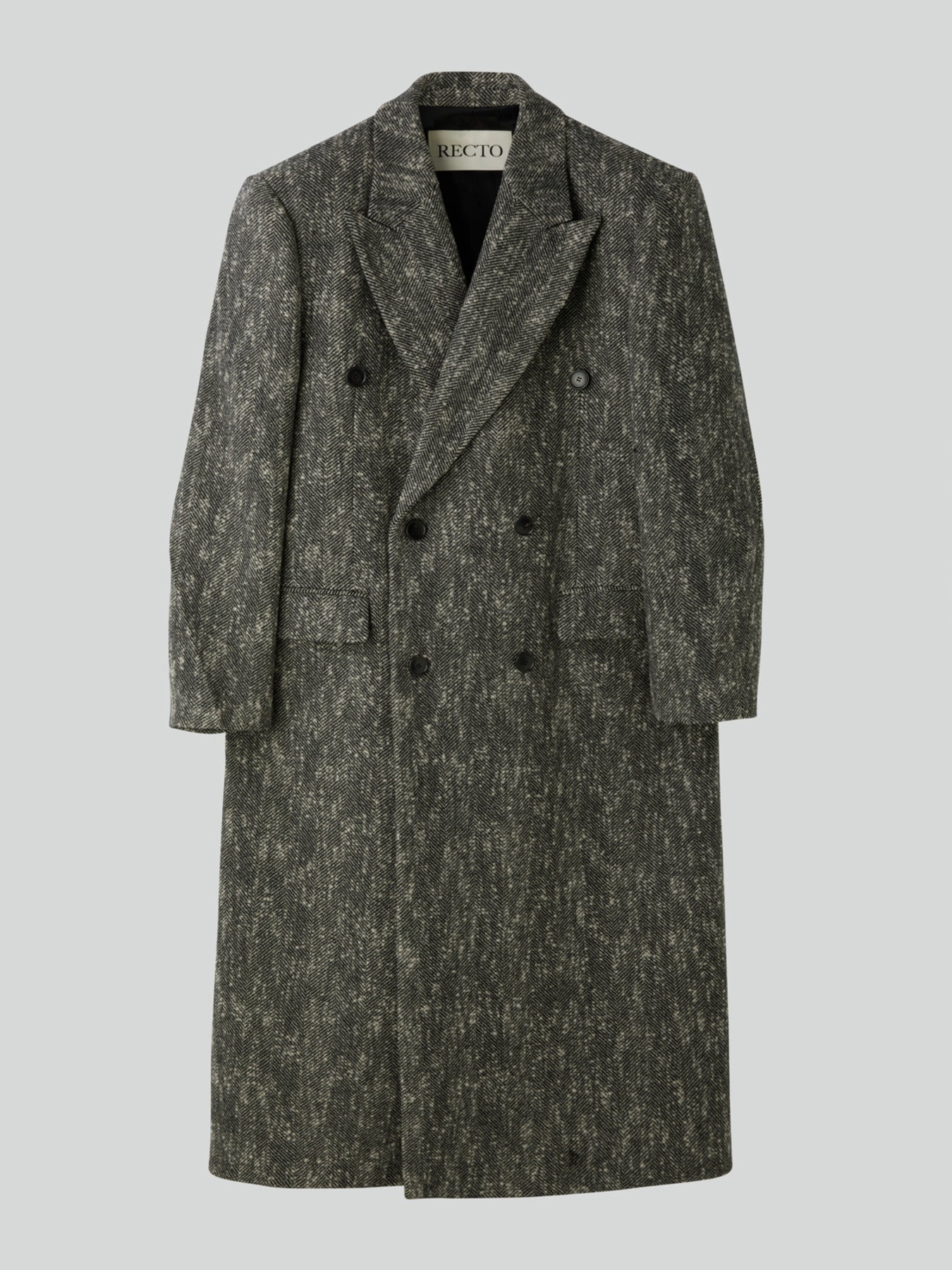 Recto - Herringbone Double Breasted Coat (Black) product image 7 | TRAB K-Fashion Australia