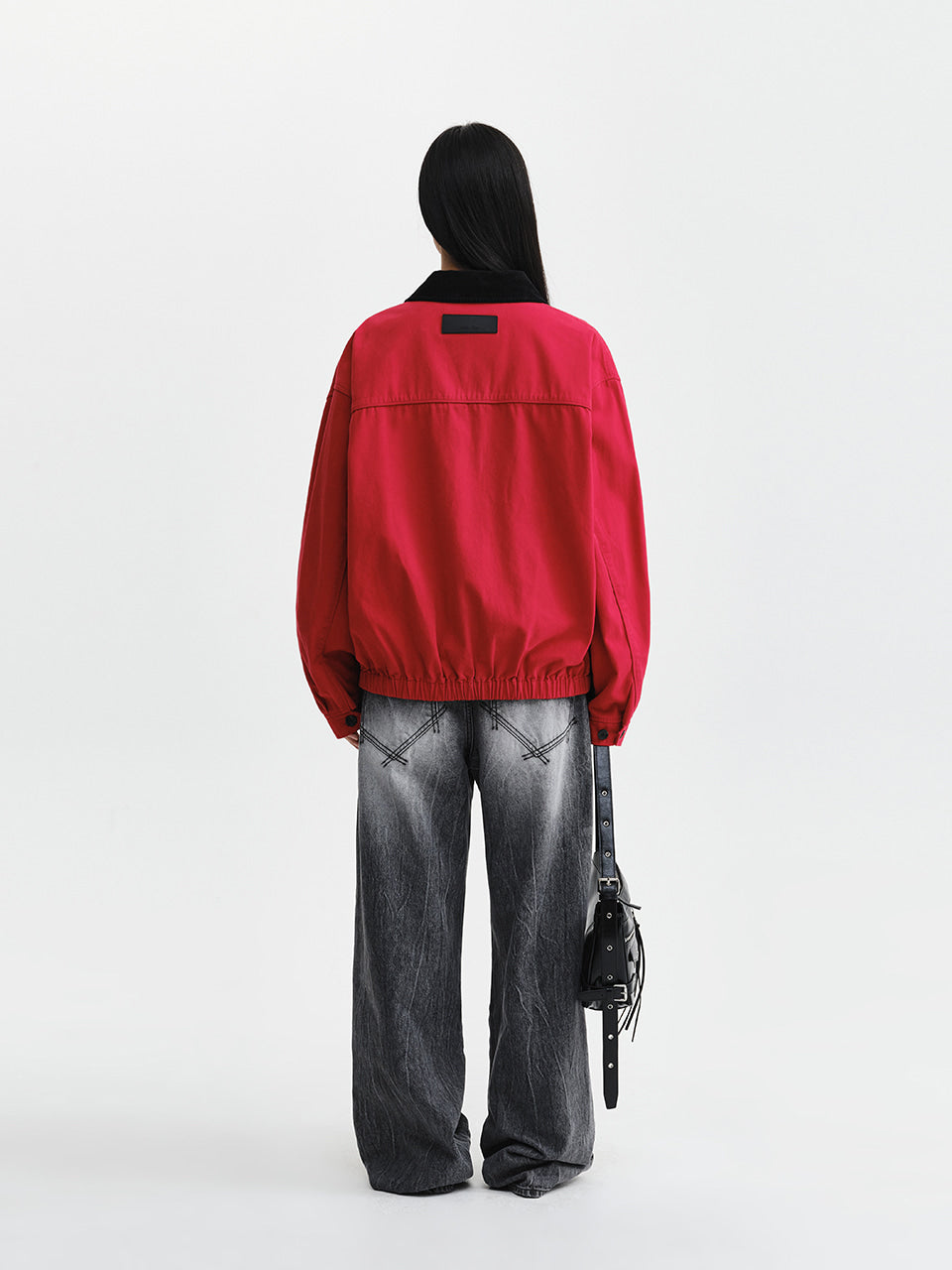 Matin Kim - Matin Waist Logo Wide Denim Pants (Grey) product image 8 | TRAB K-Fashion Australia
