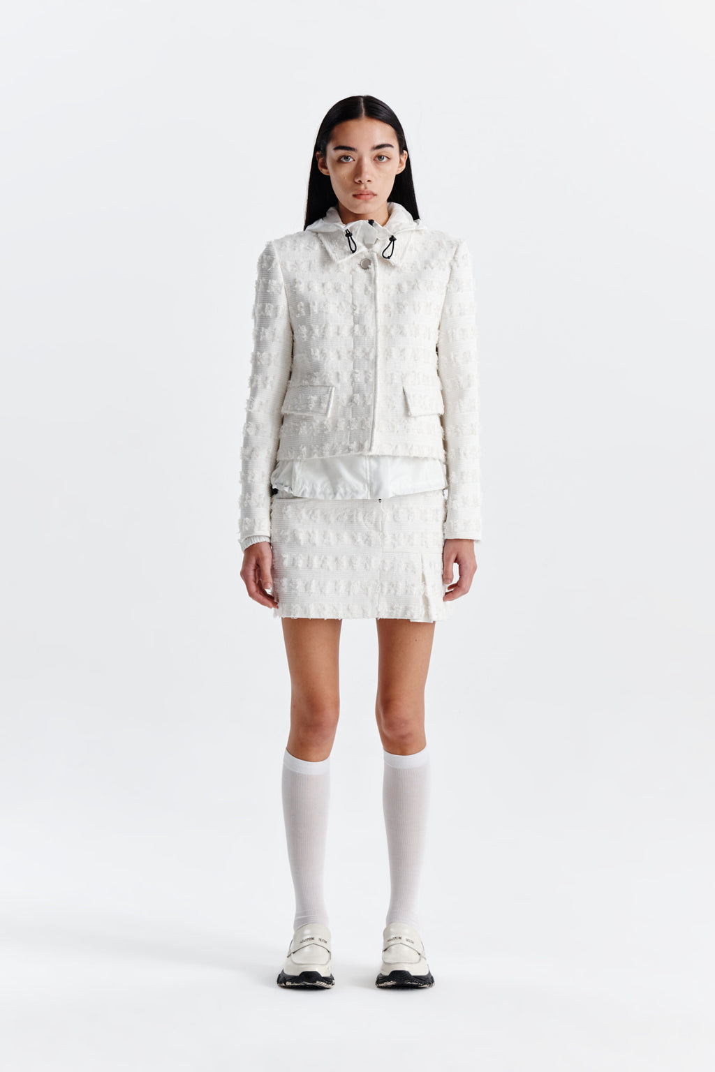 Matin Kim - Pleats Mixed Tweed Mini Skirt (Ivory) product image 10 | TRAB K-Fashion Australia