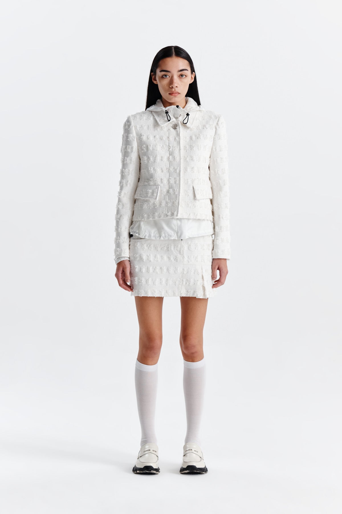 Matin Kim - Pleats Mixed Tweed Mini Skirt (Ivory) product image 10 | TRAB K-Fashion Australia