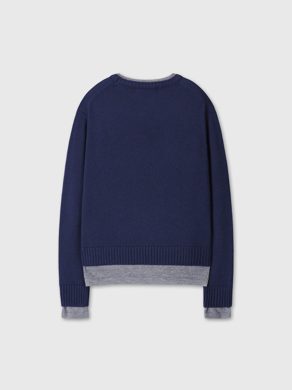 Tonywack - Wool And Cashmere Layered Knit (Navy/Grey) product image 10 | TRAB K-Fashion Australia