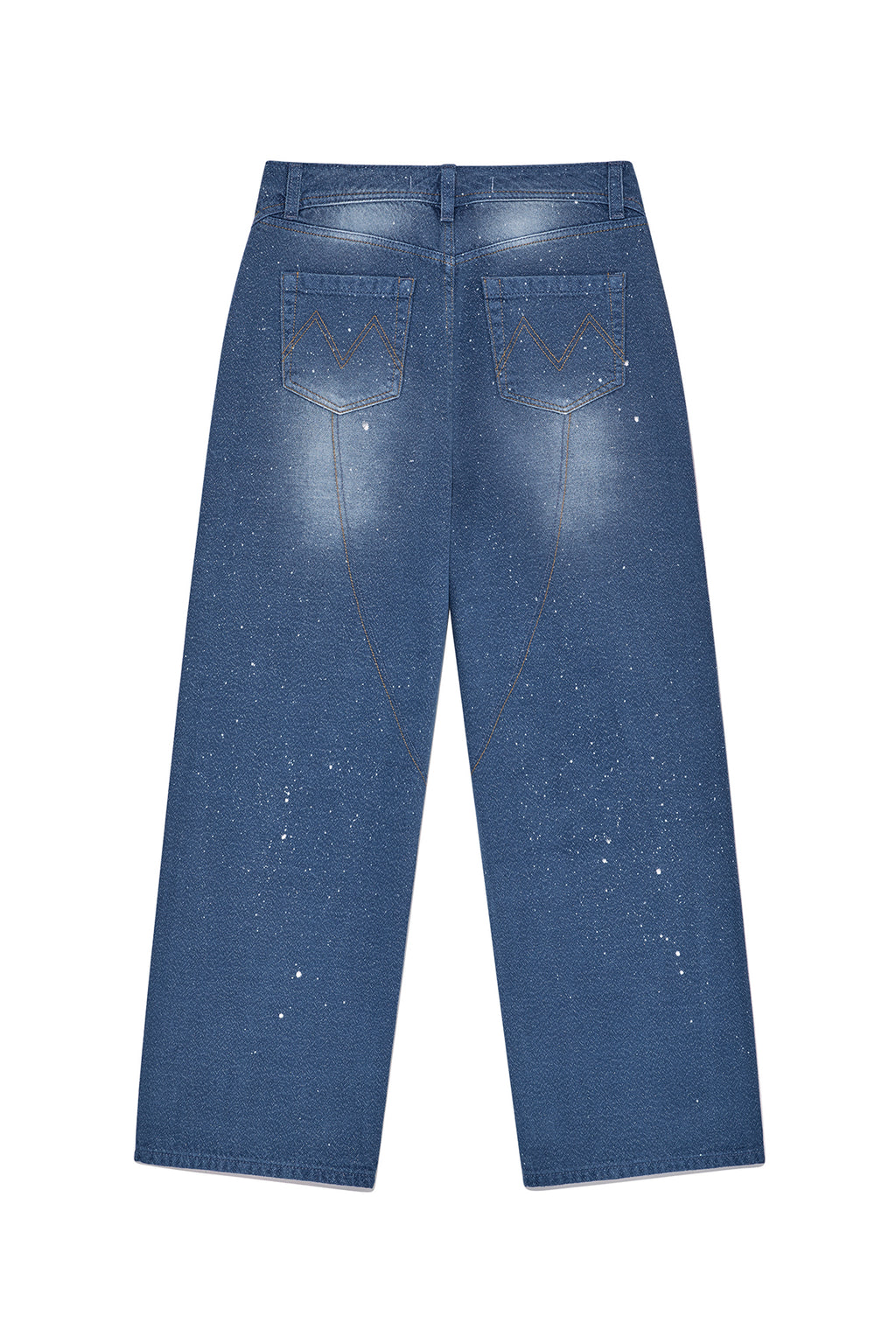 Matin Kim - Back Line Point Soft Shiny Denim Pants (Blue) product image 2 | TRAB K-Fashion Australia