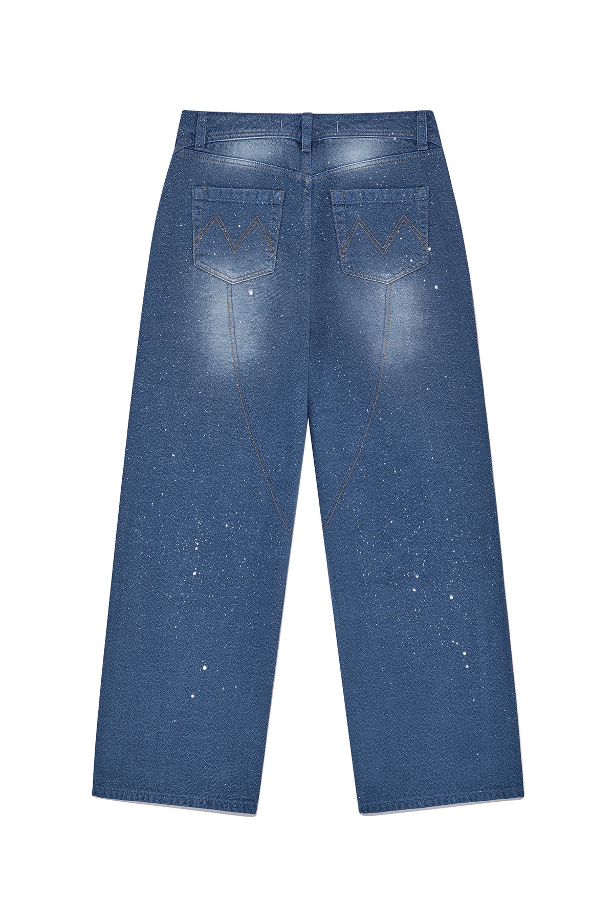 Matin Kim - Back Line Point Soft Shiny Denim Pants (Blue) product image 2 | TRAB K-Fashion Australia
