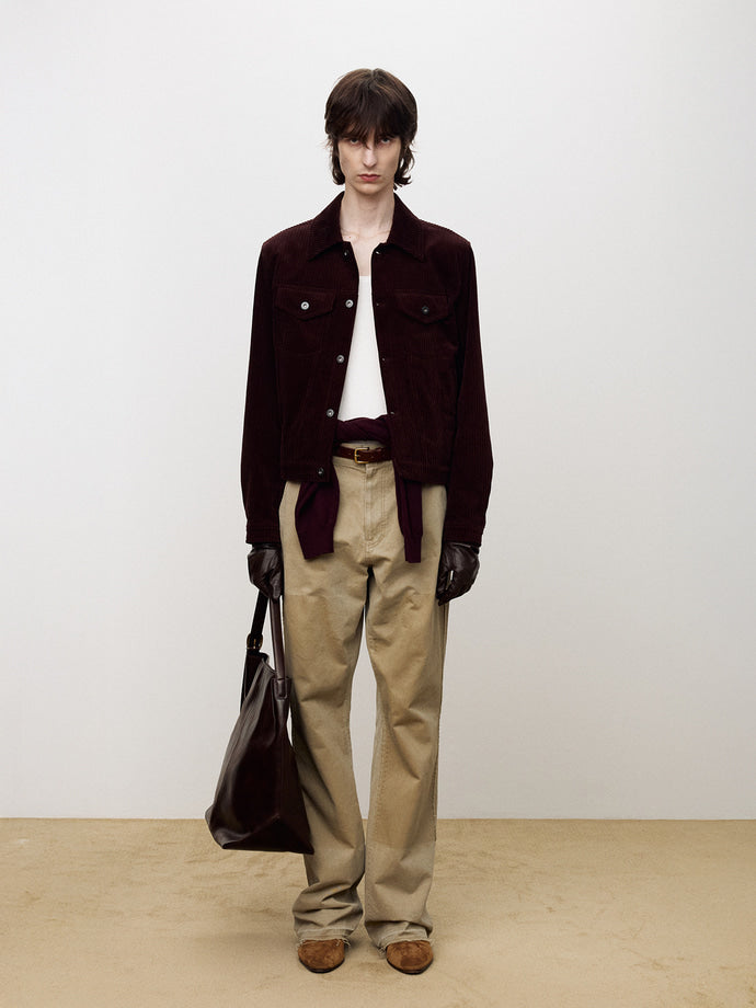 Tonywack - Italian Corduroy Trucker Jacket (Burgundy) product image 2 | TRAB K-Fashion Australia