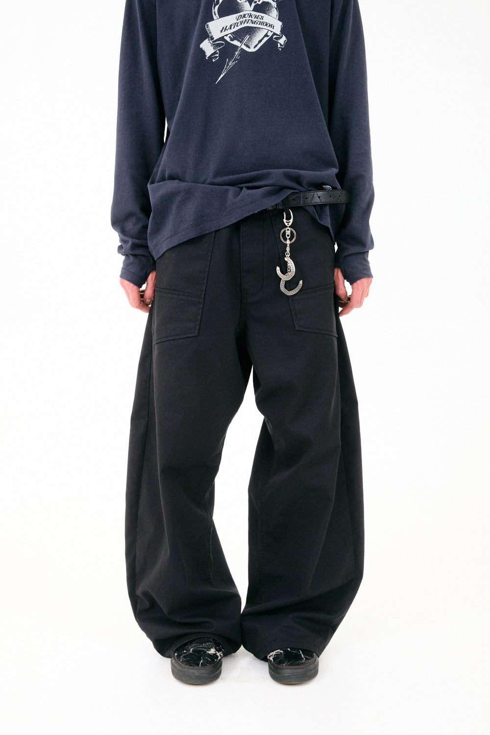 Hatchingroom - Wide Curve Carpenter Pants (Black) product image 10 | TRAB K-Fashion Australia
