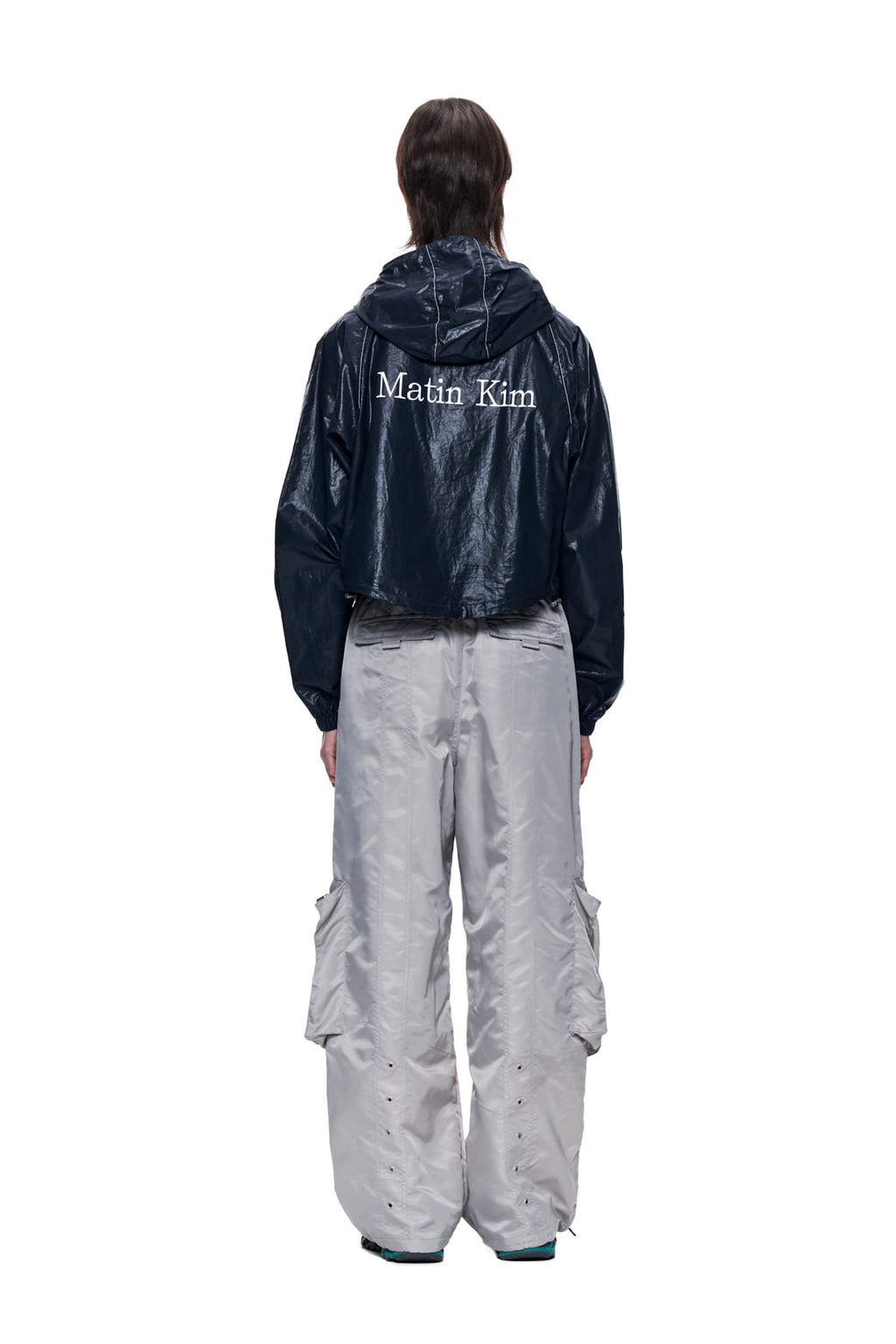 Matin Kim - Matin Crop Hoody Coating Jumper (Navy) product image 7 | TRAB K-Fashion Australia