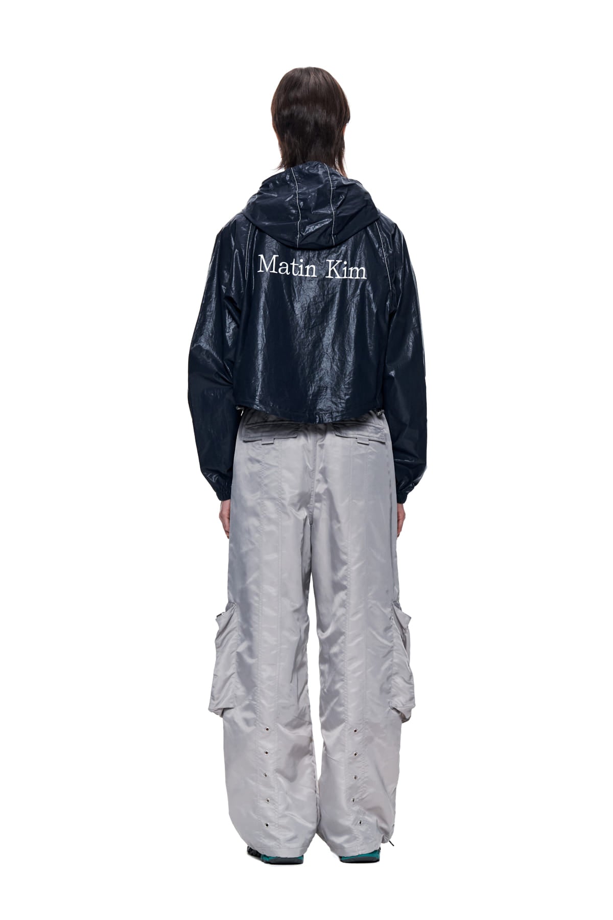 Matin Kim - Matin Crop Hoody Coating Jumper (Navy) product image 7 | TRAB K-Fashion Australia