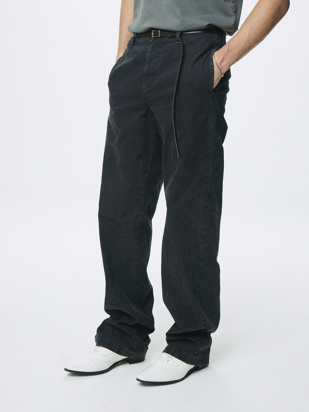 Tonywack - Garment Dyed Cotton Straight Pants (Faded Black) product image 5 | TRAB K-Fashion Australia