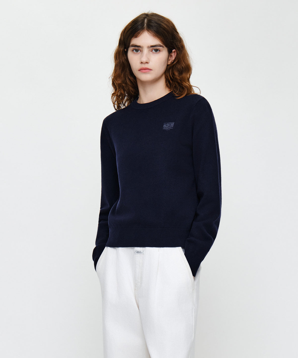 Marithe & Francois Girbaud - Small Classic Logo Knit Pullover (Navy) product image 1 | TRAB K-Fashion Australia