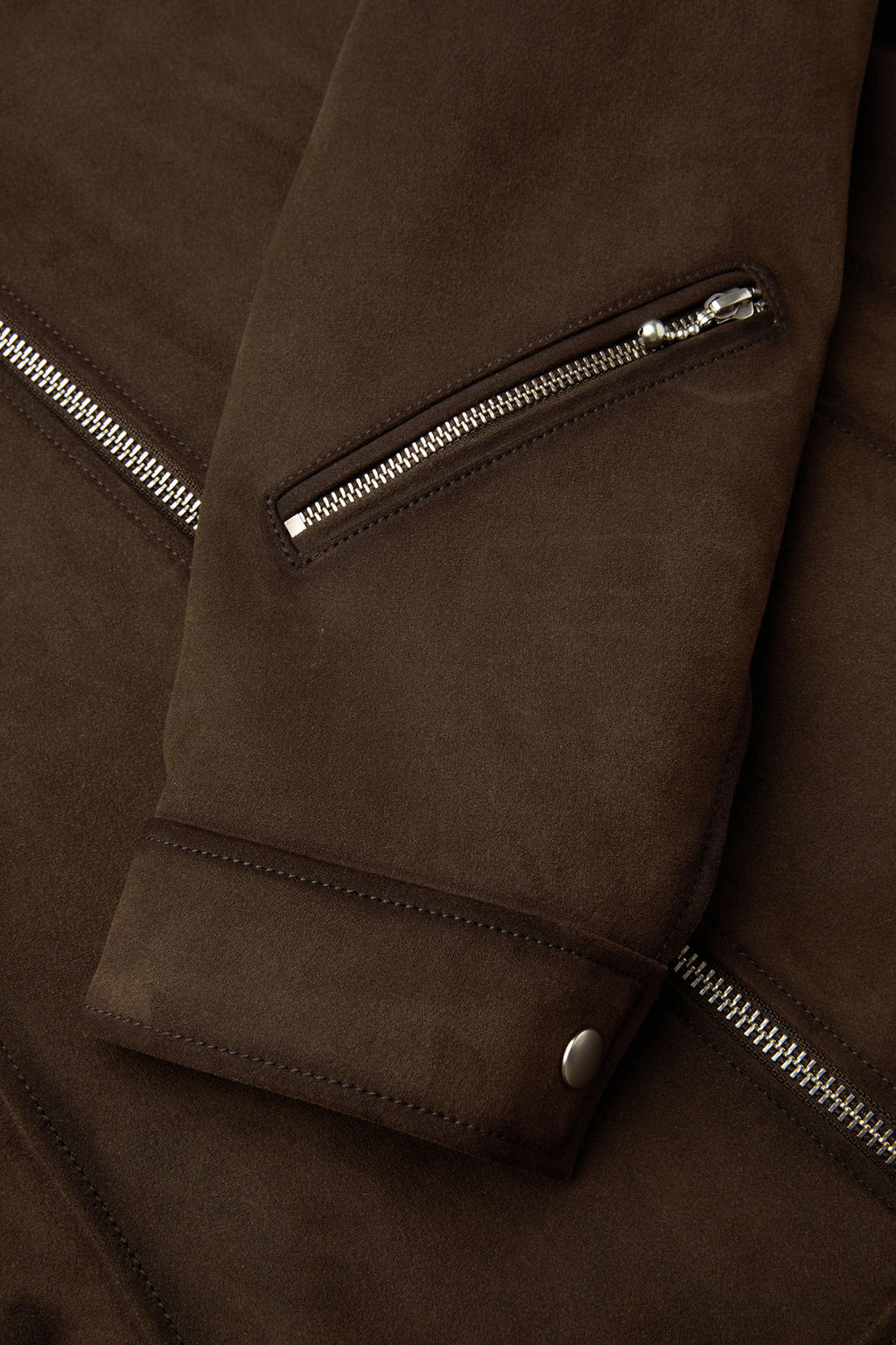 Coor - Fake Suede Seam Washed Biker Jumper (Dark Brown) product image 6 | TRAB K-Fashion Australia