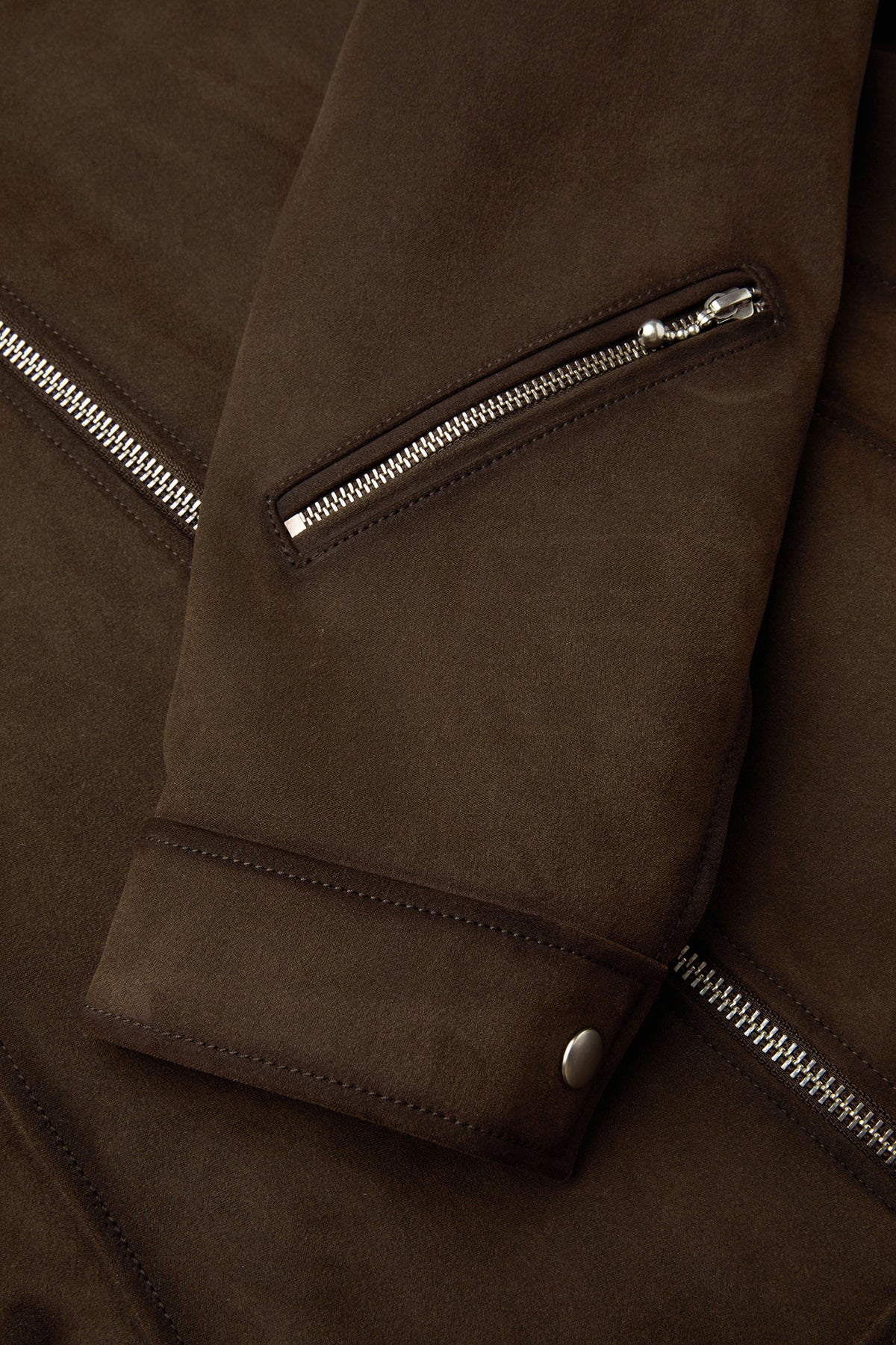 Coor - Fake Suede Seam Washed Biker Jumper (Dark Brown) product image 6 | TRAB K-Fashion Australia