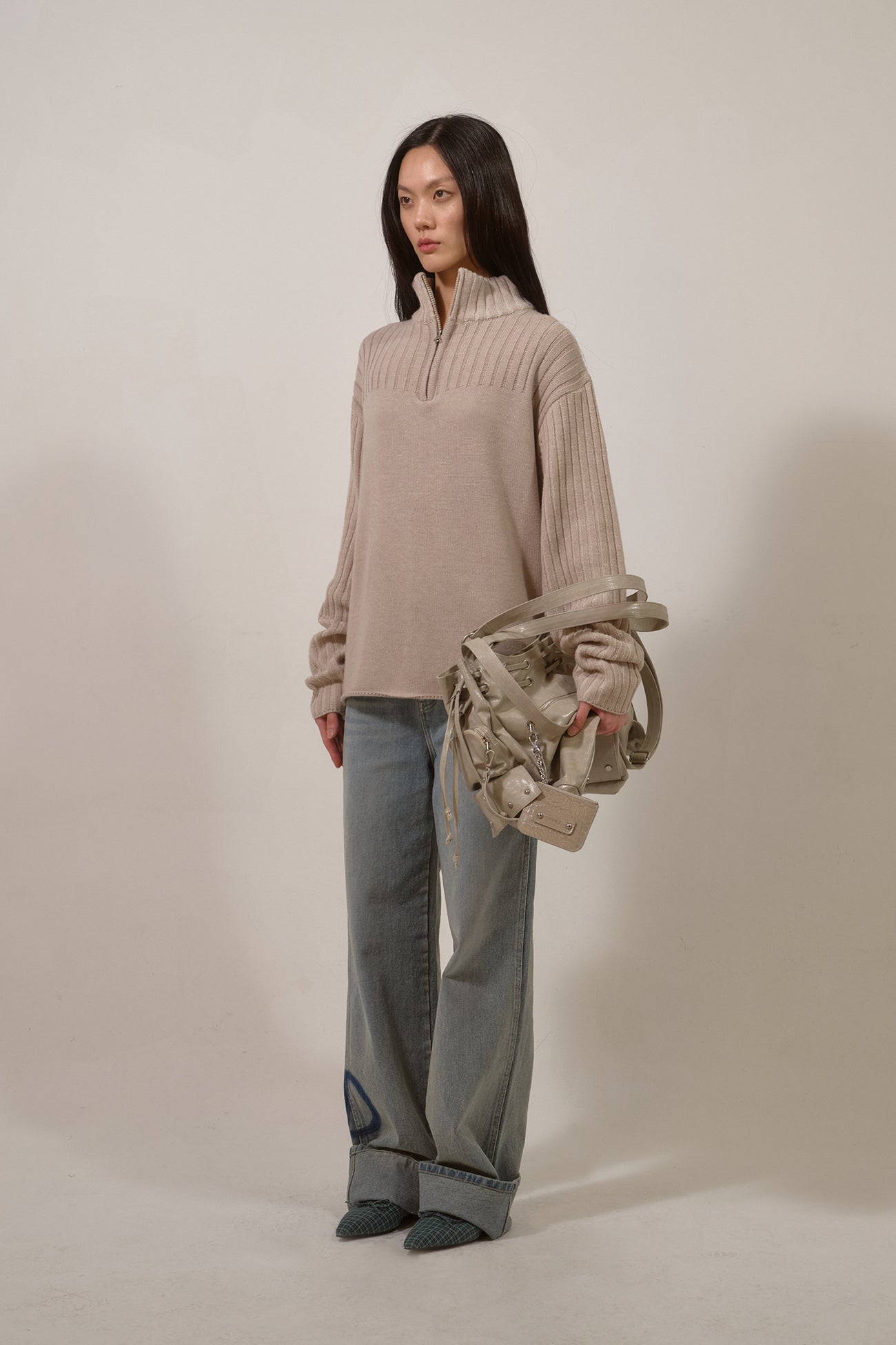 Deinet - D Patch Roll Up Denim (Blue) product image 2 | TRAB K-Fashion Australia