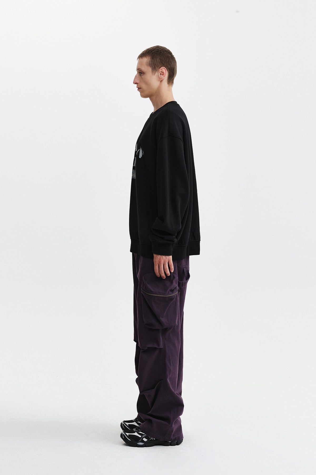 Matin Kim - Vintage Spray Logo Sweatshirt (Black) product image 7 | TRAB K-Fashion Australia