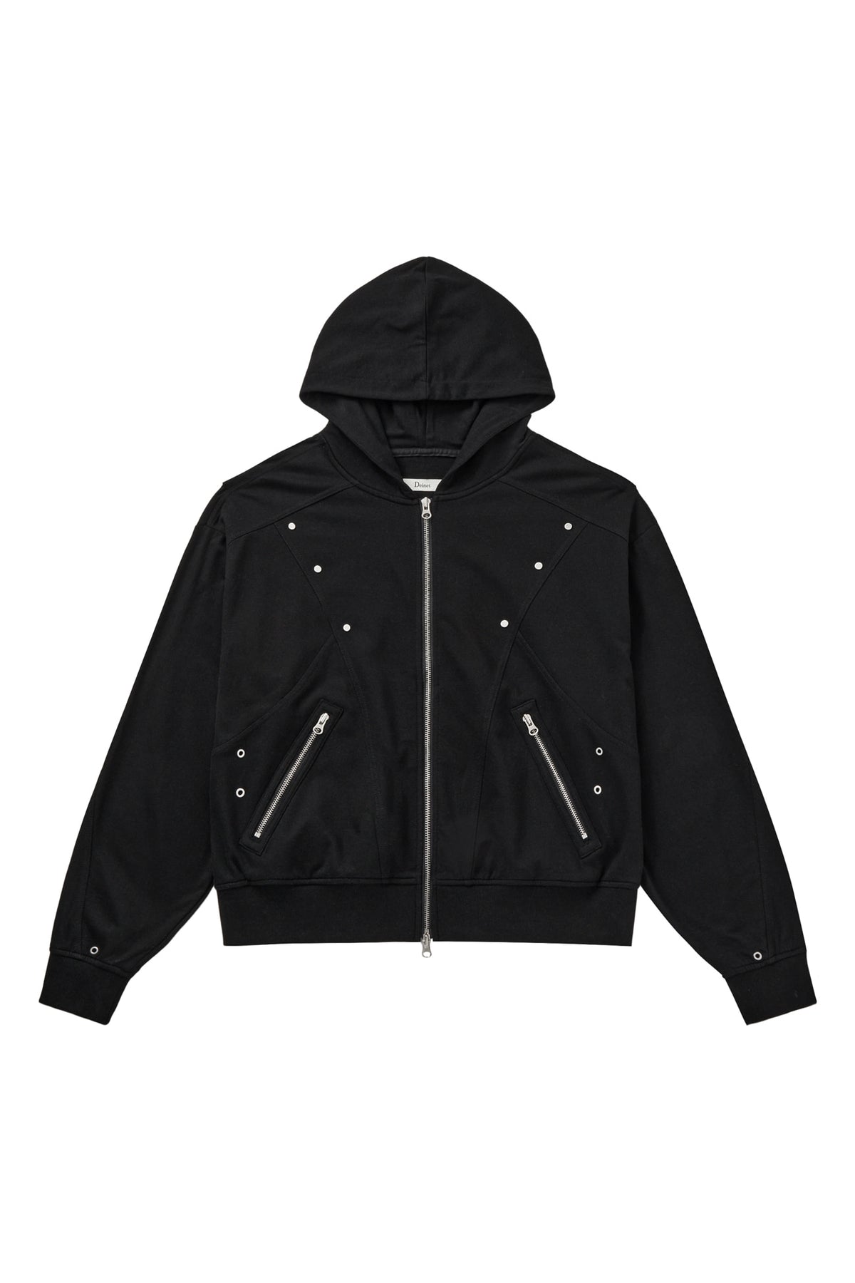 Deinet - Metal Detail Hood Zip Up (Black) product image 1 | TRAB K-Fashion Australia