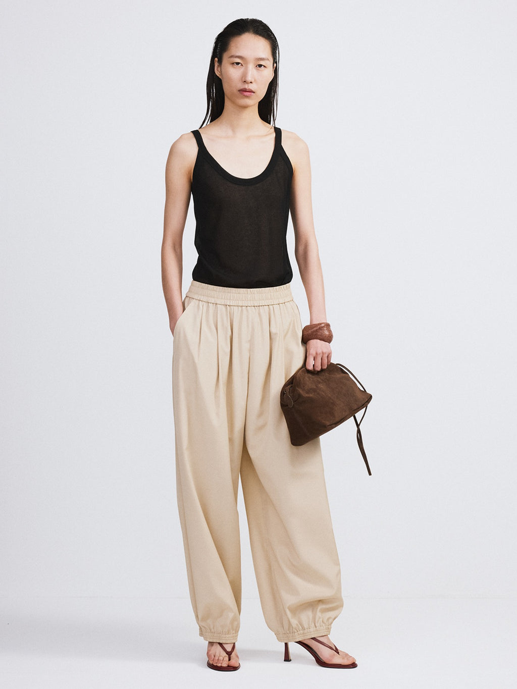 Recto - Sheer Jersey Tank Top (Black) product image 1 | TRAB K-Fashion Australia