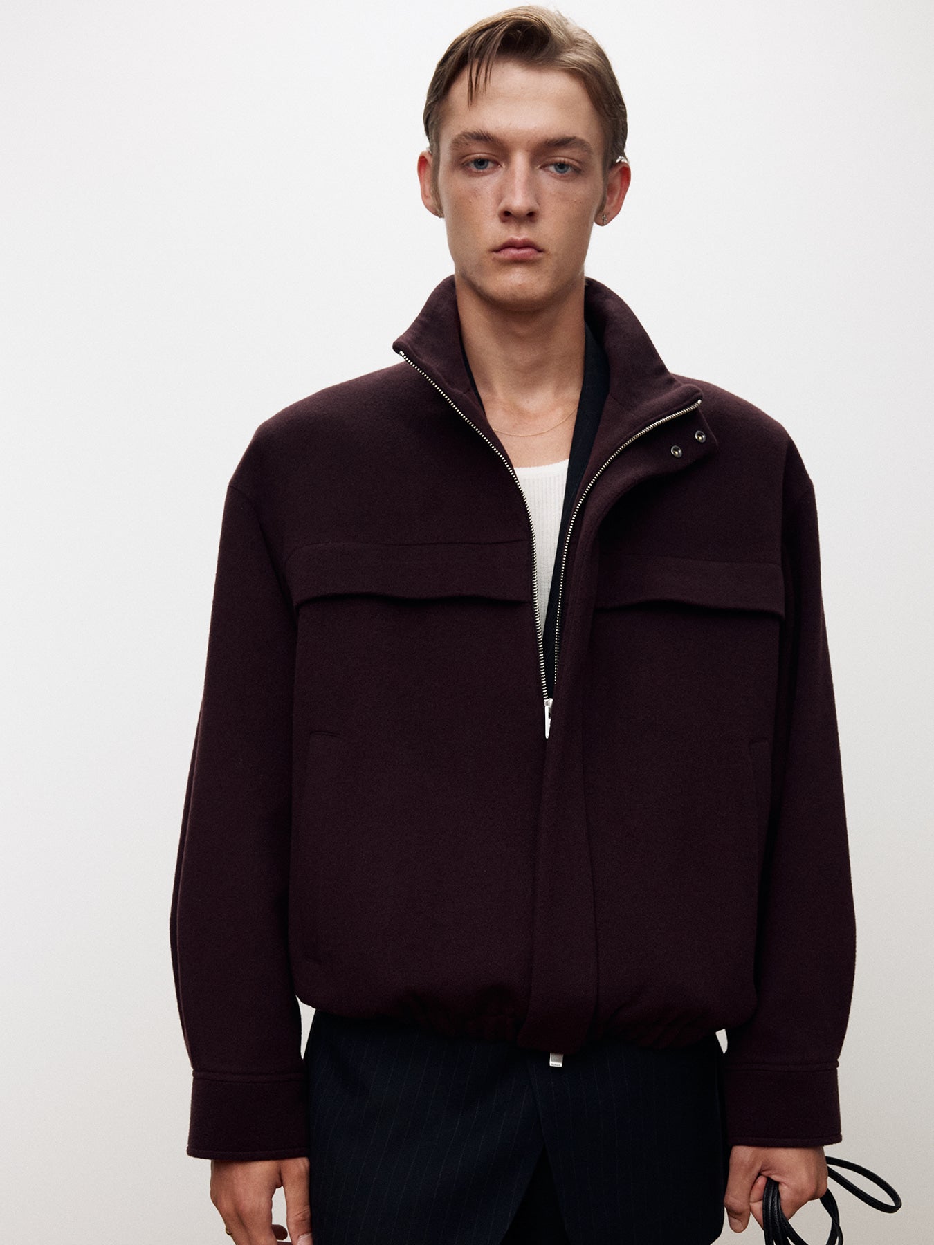 Tonywack - Wool And Cashmere Utility Blouson (Burgundy) product image 1 | TRAB K-Fashion Australia