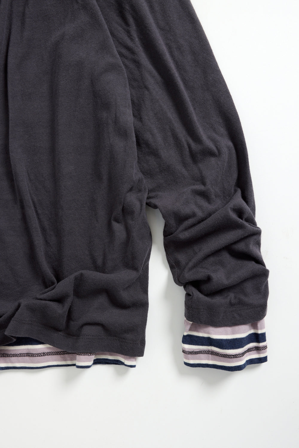 Hatchingroom - Two Face Stripe Tee Blue (Charcoal) product image 4 | TRAB K-Fashion Australia