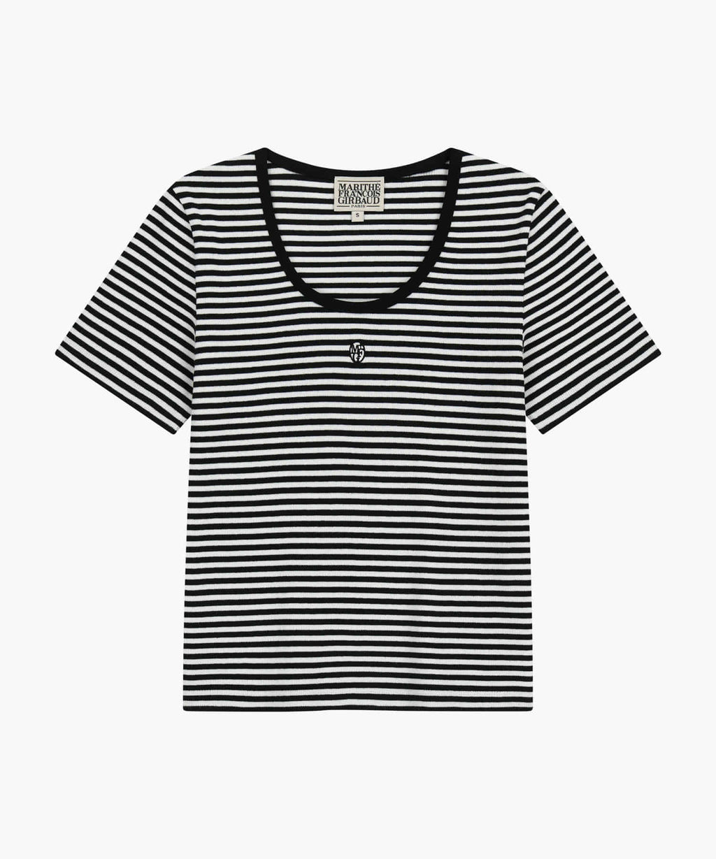 Marithe & Francois Girbaud - Deep Neck Ringer Tee (Black) product image 6 | TRAB K-Fashion Australia