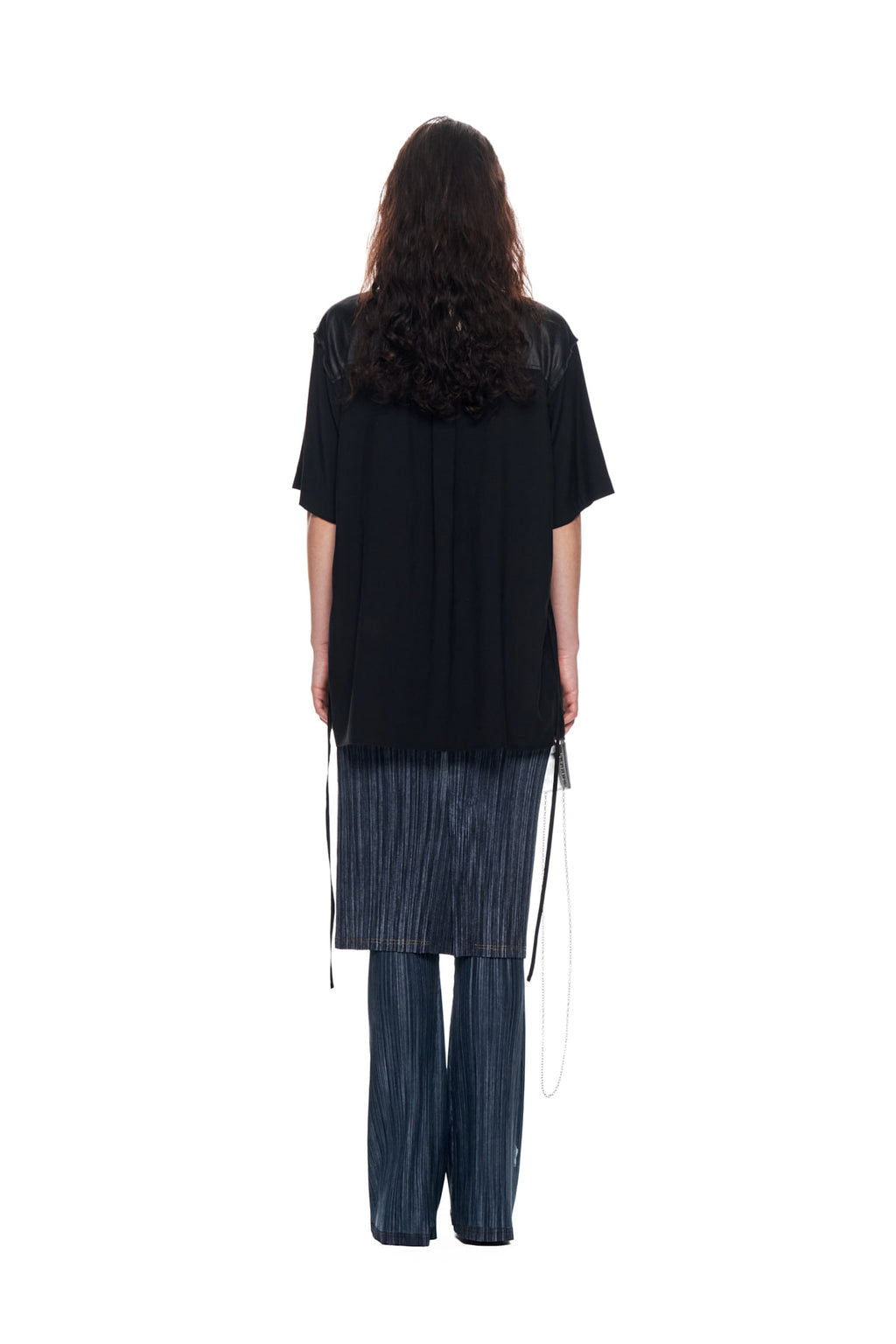 Matin Kim - Pleats Stitch Layered Skirt (Navy) product image 7 | TRAB K-Fashion Australia