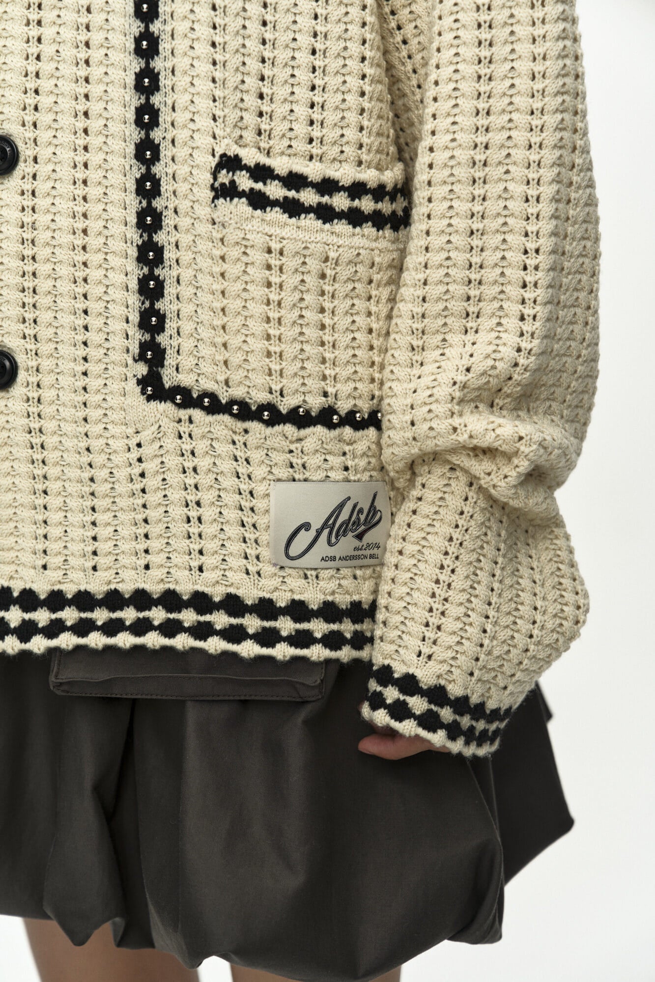 Andersson Bell - Unisex New Fantasia Collar Cardigan (Ecru) product image 7 | TRAB K-Fashion Australia