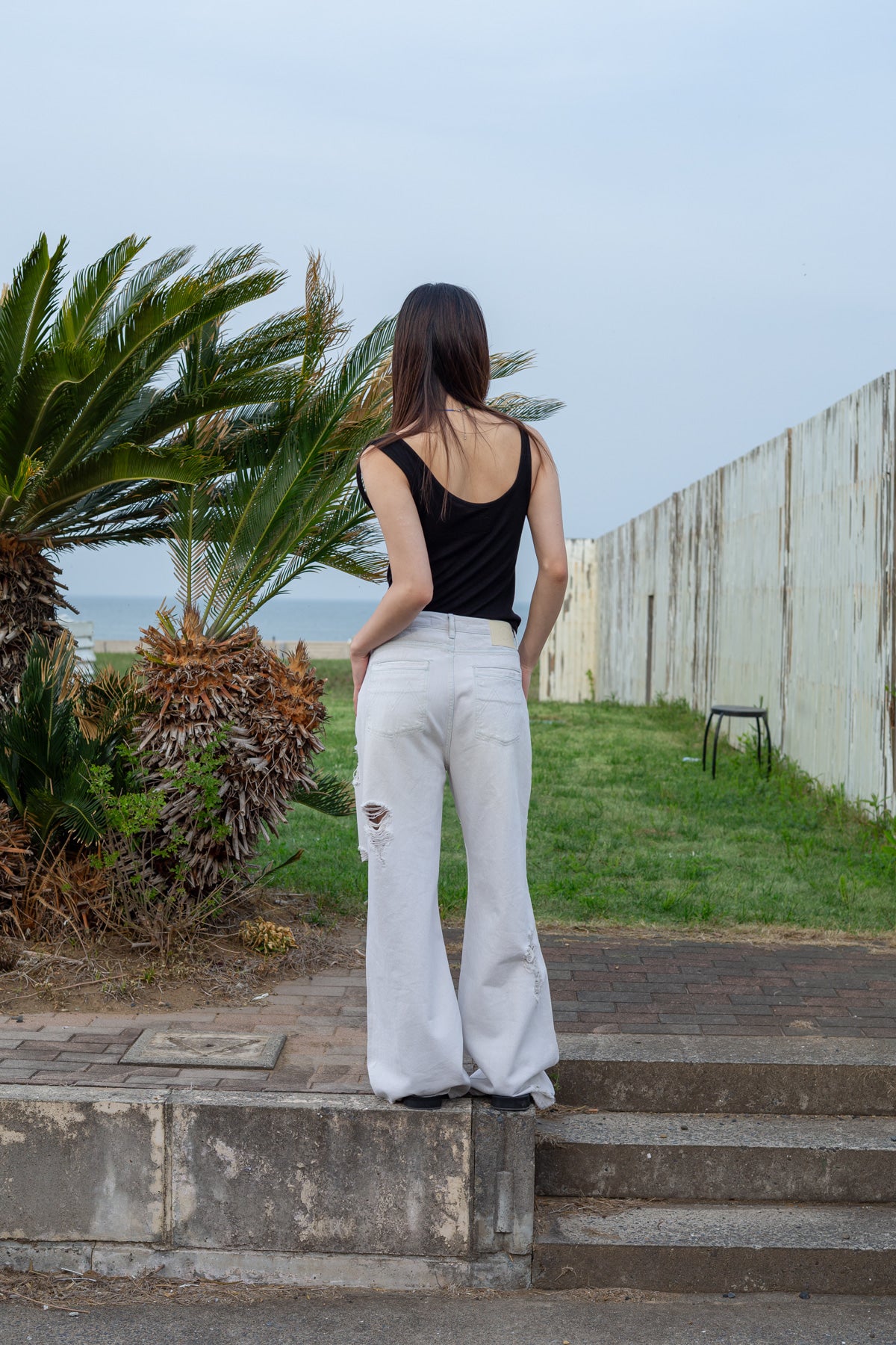 Matin Kim - Unbalance Tuck Sleeveless Top (Black) product image 11 | TRAB K-Fashion Australia