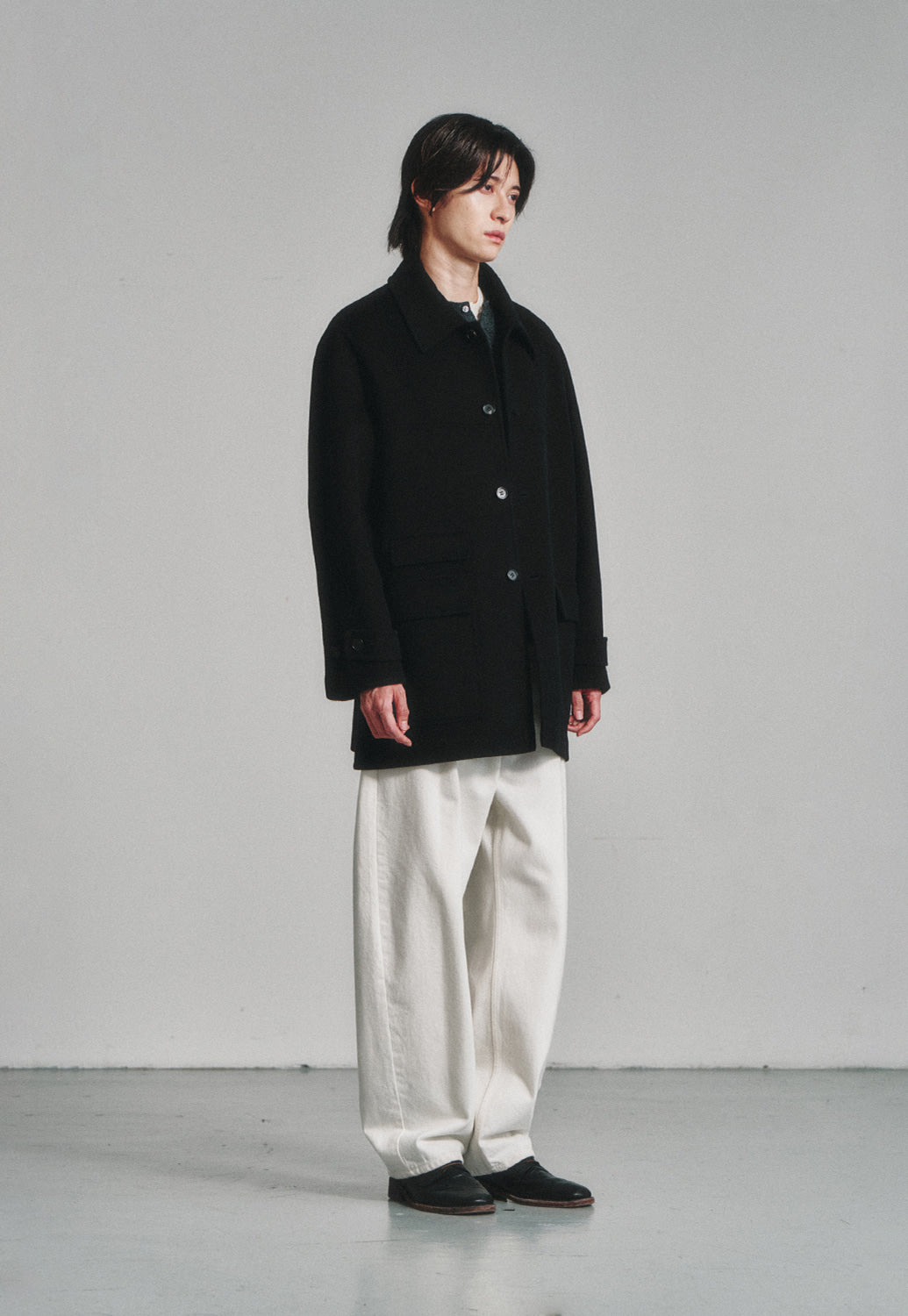 Art if acts - One Tuck Curve Denim Pants (Off White) product image 3 | TRAB K-Fashion Australia