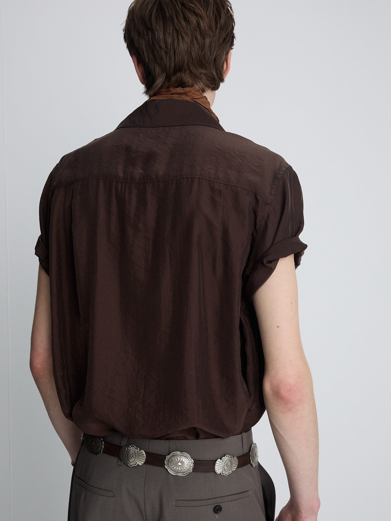 Tonywack - Washed Rayon Pearl Snap Shirt (Brown) product image 10 | TRAB K-Fashion Australia