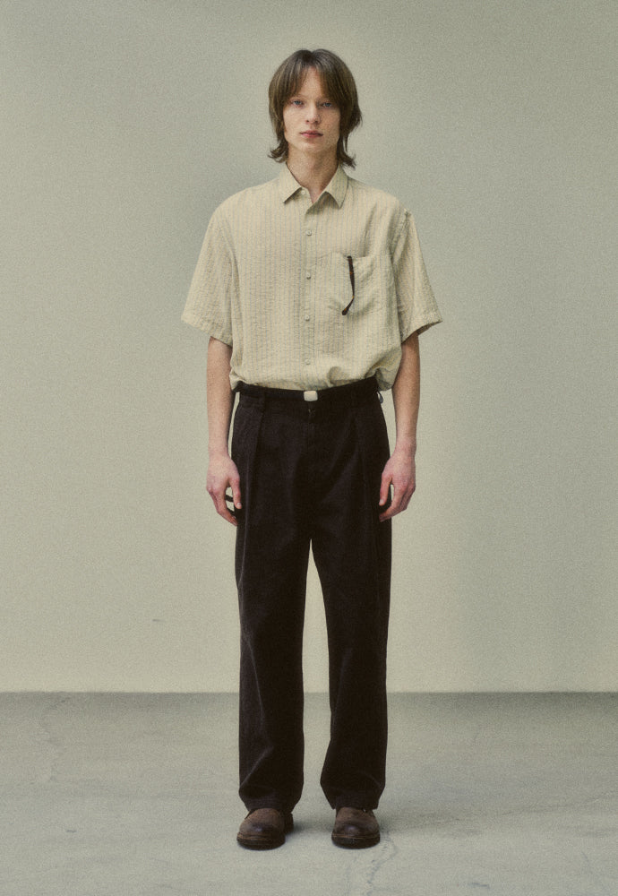 Art if acts - Wrinkle Rayon Half Shirt (French Beige) product image 2 | TRAB K-Fashion Australia