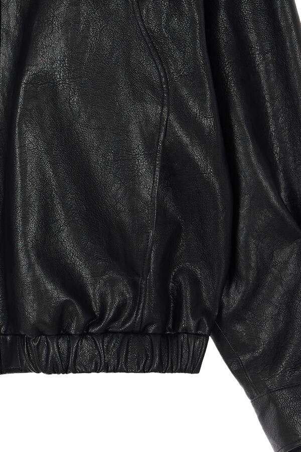 Deinet - Faux-Leather Bomber Banded Jumper (Black) product image 19 | TRAB K-Fashion Australia
